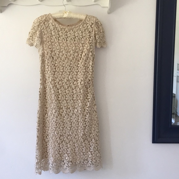 Ivory and gold lace dress. - Picture 1 of 5
